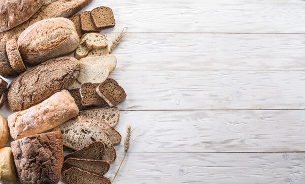 Different types of bread.