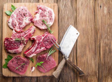 çiğ et baharatlar ile.