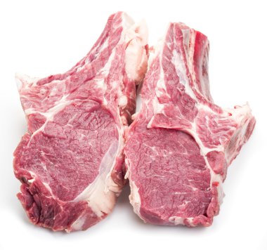 Çiğ domuz eti et dilimleri.