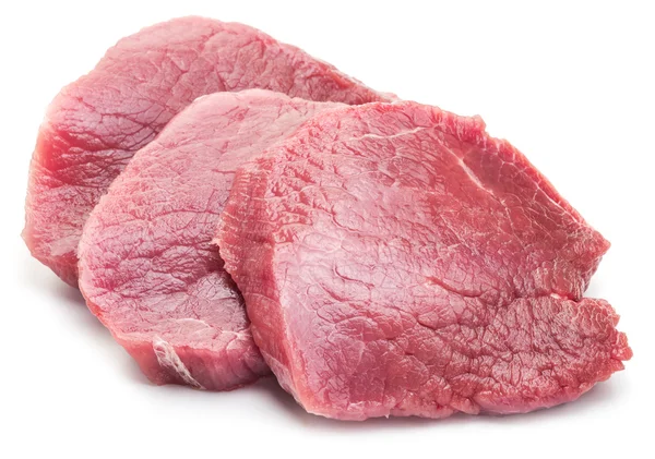 Rått fläsk kött skivor. — Stockfoto