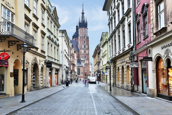 Улицы Старого города в Кракове. В Польше. 6 мая 2015 года . — стоковое фото