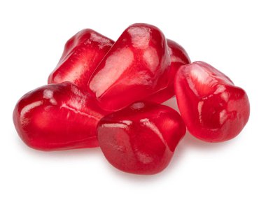 Pomegranate seeds isolated on a white background. Clipping path. 