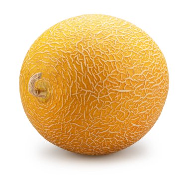 Galia kavunu beyaz arka planda izole edilmiş. Dosya kırpma yolu içeriyor.