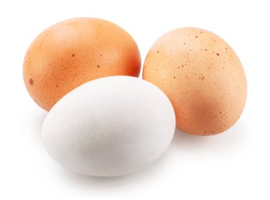 Beyaz arka planda tavuk yumurtası. Dosya kırpma yolu içeriyor.