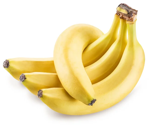 Μπανάνες απομονωθεί σε λευκό φόντο. Διαδρομή αποκοπής. — Φωτογραφία Αρχείου
