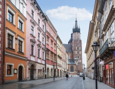 Krakow tarihi kent sokaklarında.