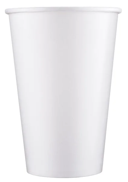 White plastic cup. File contains clipping paths. — Stock Photo, Image