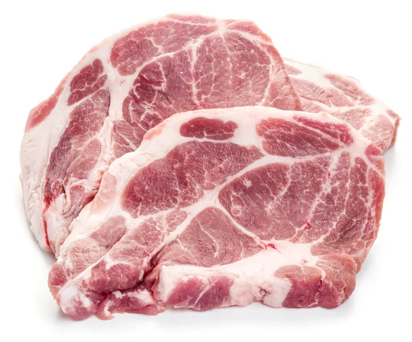 Fatias de carne de porco cruas . — Fotografia de Stock