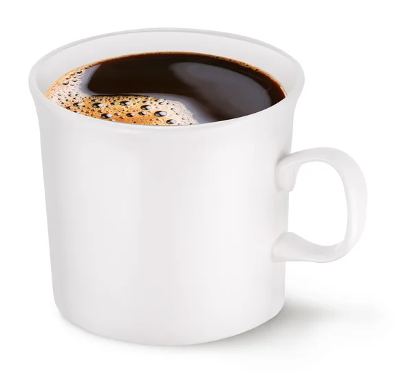 Una taza de café sobre un fondo blanco. — Foto de Stock