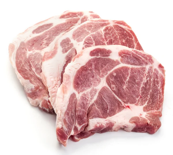 Scheiben rohes Schweinefleisch. — Stockfoto