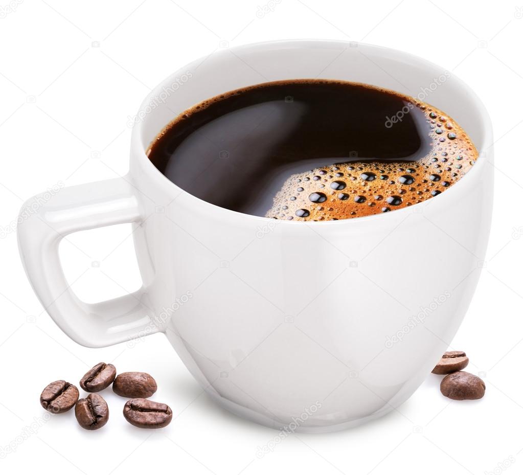 Cup of coffee on a white background. Stock Photo by ©Valentyn_Volkov