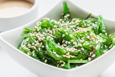 WAKAME Susam salata. Geleneksel Japon yemekleri.
