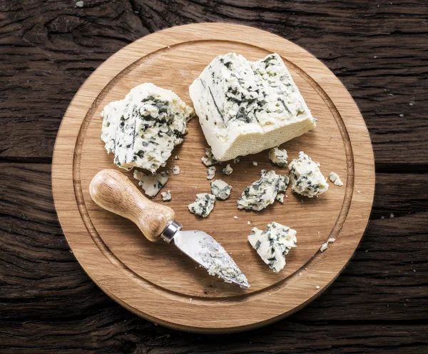 Danish blue cheese. Vintage stiles. — Stock Photo, Image