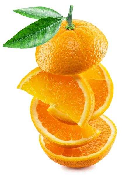 Orange slices on white background. — Stock Photo, Image