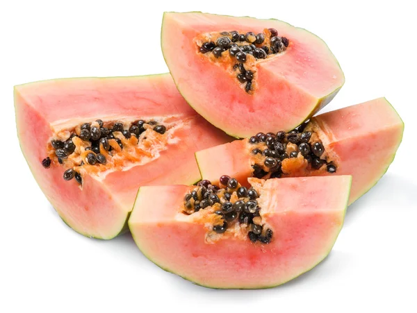 Papaya fruit isolated on a white background. — Stock Photo, Image