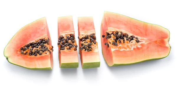 Papaya fruit isolated on a white background. — Stock Photo, Image