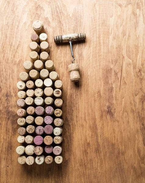 Wijnkurken in de vorm van de fles wijn. — Stockfoto