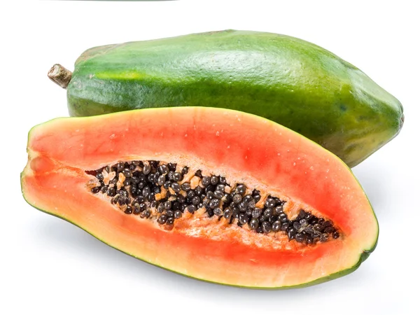 Papaya fruit isolated on a white background. — Stock Photo, Image