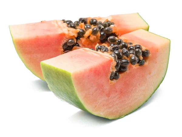 Papaya-Frucht isoliert auf weißem Hintergrund. — Stockfoto