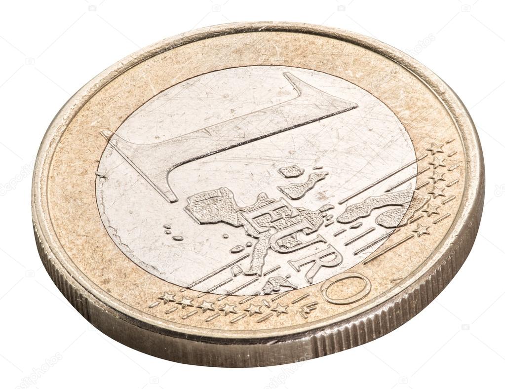 旧的一欧元硬币. ——图库图片© Valentyn_Volkov #97344594