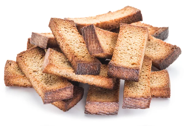 Bread croutons isolated on a white background. — Stock Photo, Image