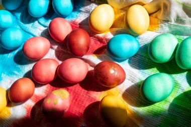 Çikolata yumurta Paskalya için renkli folyo