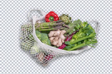 Sebze torbası izole edilmiş, yüksek çözünürlüklü izole görüntü doğru kırpma yolu ile
