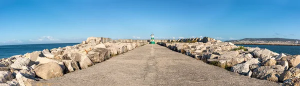 Paysage Promenade Vers Mer Avec Phare Horizon Portugal — Photo
