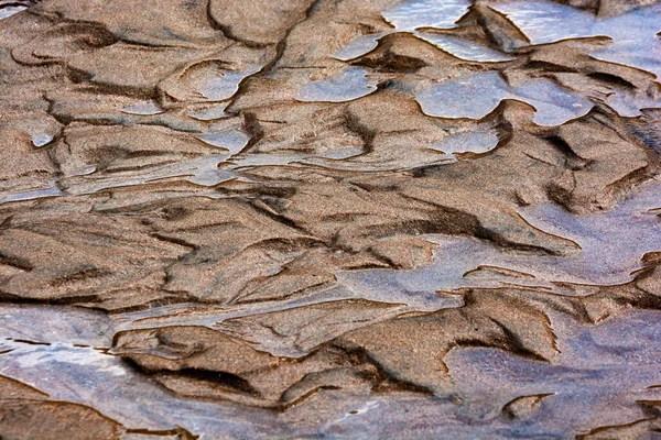Kum Yakından Arka Plan Kahverengidir — Stok fotoğraf
