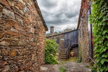 Serra da Estrela, Piodao, Coimbra, Beira, Portekiz, Avrupa 'daki ortaçağ köyü.