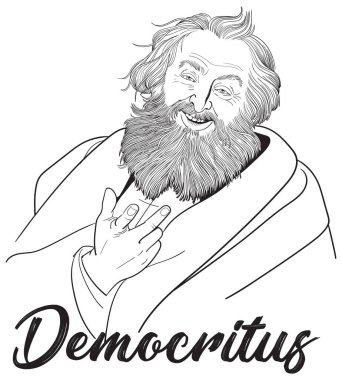 Laughing Democritus, ancient greek philosopher clipart