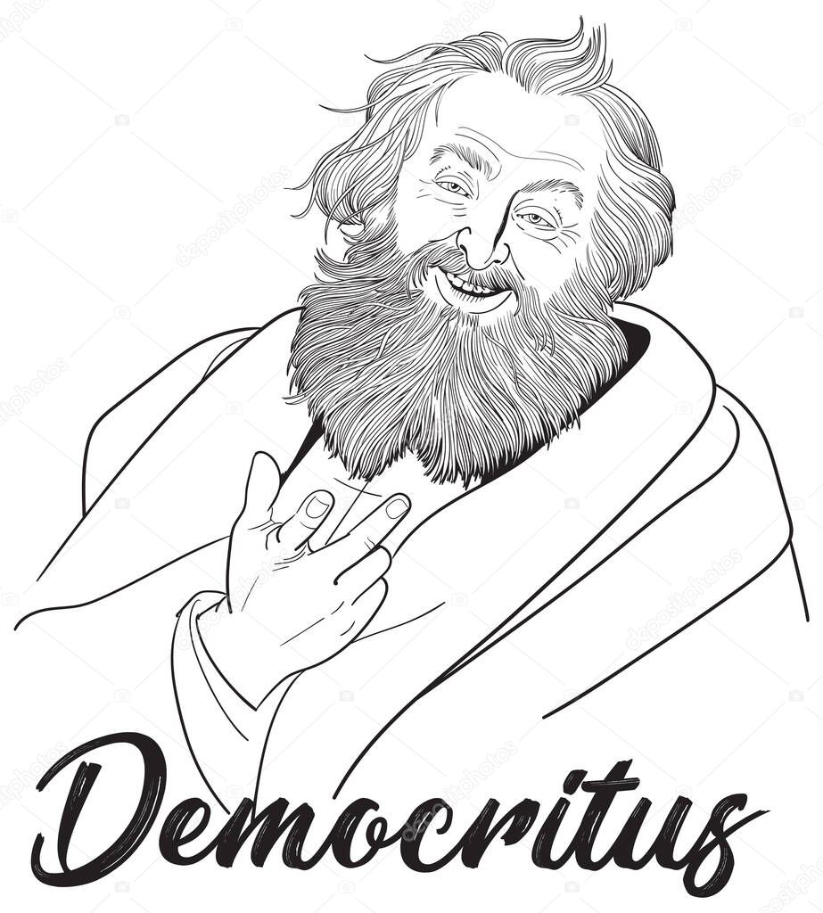 Laughing Democritus, ancient greek philosopher