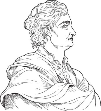 Isaac Newton sanat portresi. Vektör