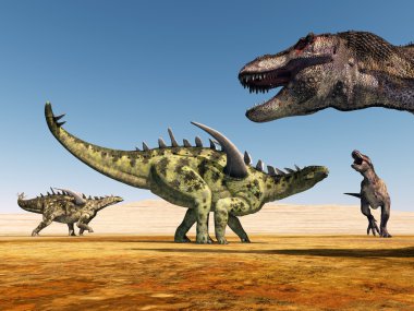 Gigantspinosaurus ve Tyrannosaurus Rex
