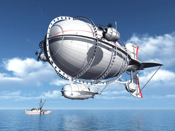 Αερόπλοιο φαντασία και μηχανότρατα — Φωτογραφία Αρχείου