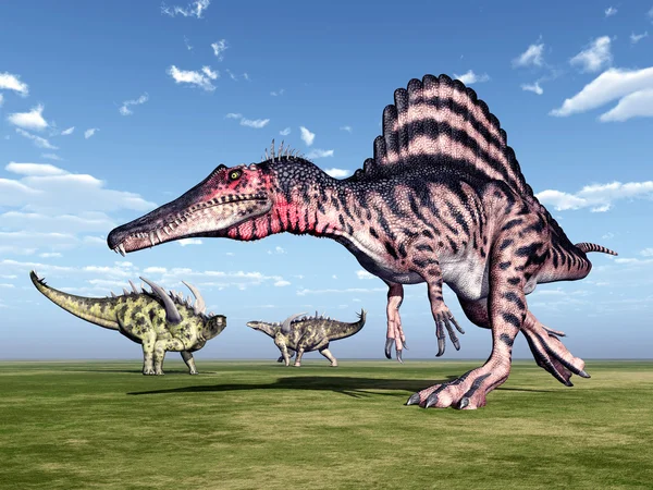 깃과 Gigantspinosaurus — 스톡 사진