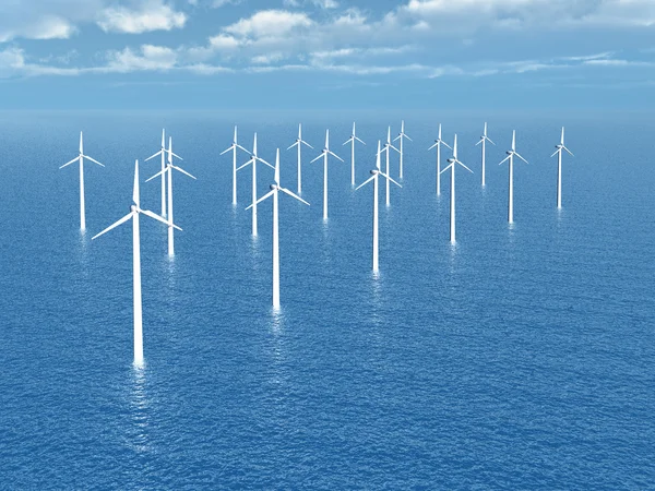 Offshore-Windpark lizenzfreie Stockfotos