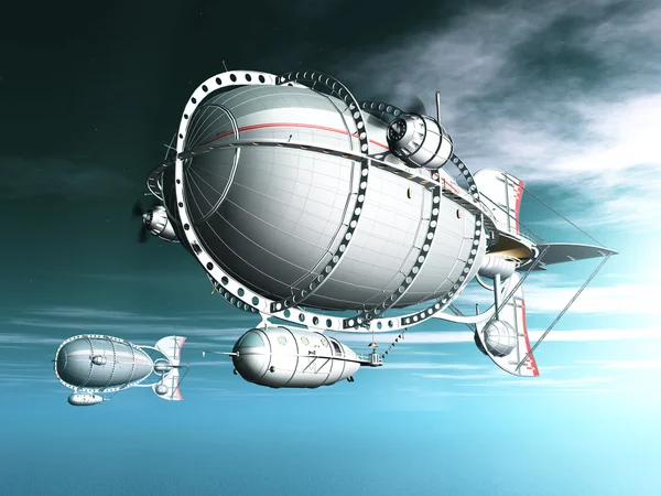 Fantasy airships — Stockfoto