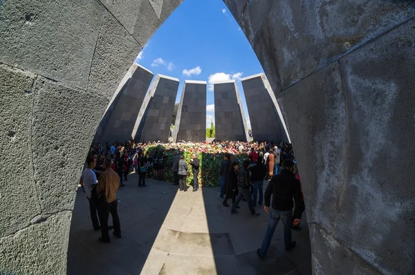 Ermeni Soykırımı Anıtı karmaşık 24 Nisan 2015 Yerevan, Ermenistan — Stok fotoğraf