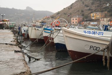 Boats and yachts in Balaklava Bay, Crimea