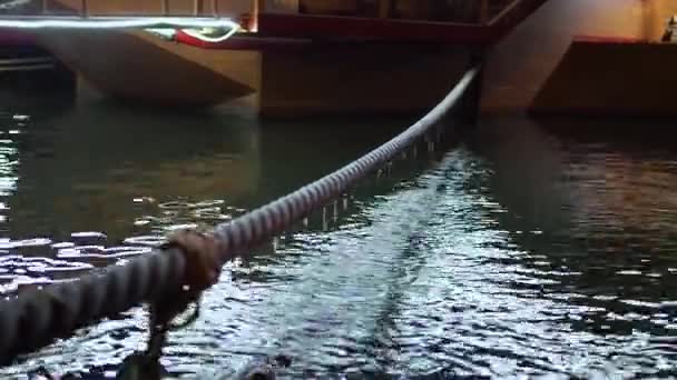 Rusty Chain Attached Screw Concrete — Vídeo de Stock