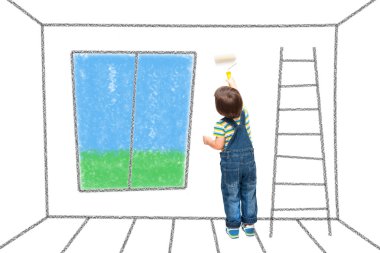 Çocuk evde duvar boyaları