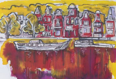 şehir manzarası illüstrasyonu