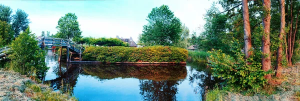 Summer panorama of  in old dutch village — Stock Photo, Image