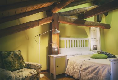 oturma odasında kırsal villa iç