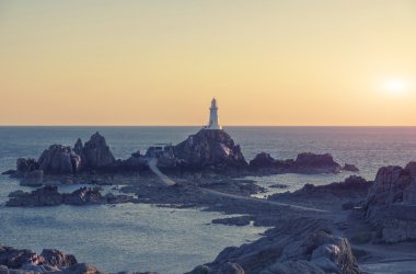  lighthouse Corbiere, Jersey Island clipart