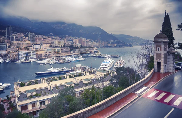 Panorama del puerto La Condamine, MONACO — Foto de Stock