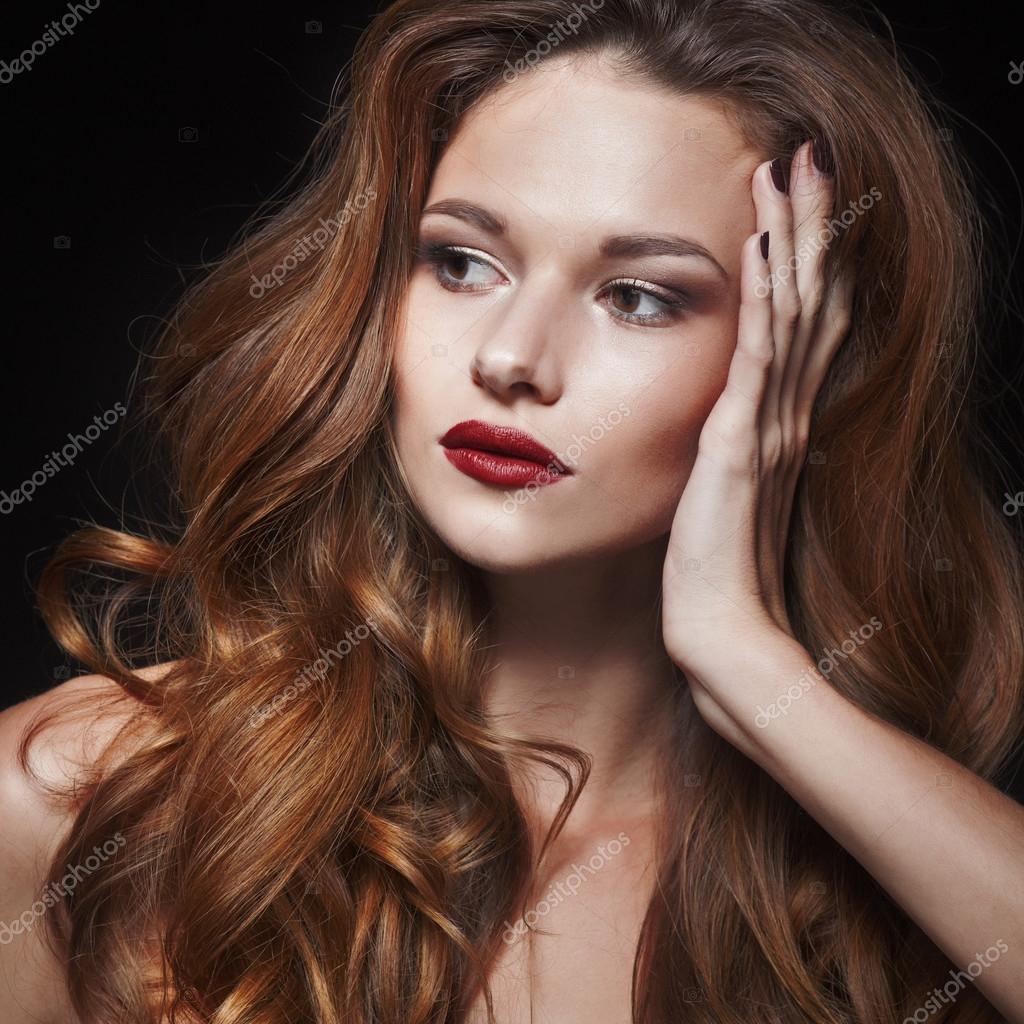 Beautiful Natural Curly Blonde Hair Portrait Of An Young Girl