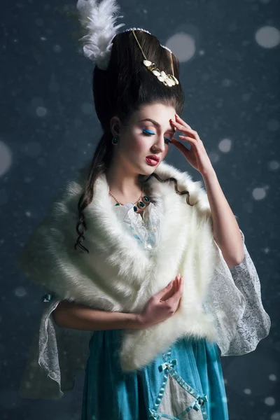雪之女王，创意特写肖像 — 图库照片