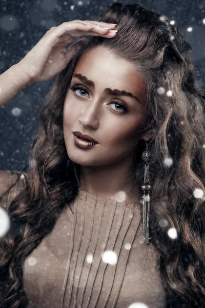 Snow Queen, creative closeup portrait — Stock Photo, Image